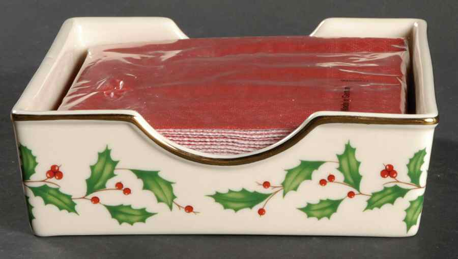 Holiday (Dimension) Napkin Holder/Box with Paper Napkins by Lenox-1