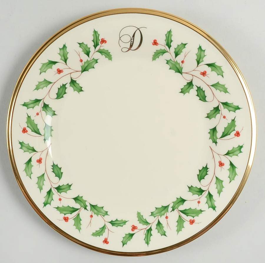 Holiday (Dimension) Accent Salad Plate Mono "D" by Lenox-1