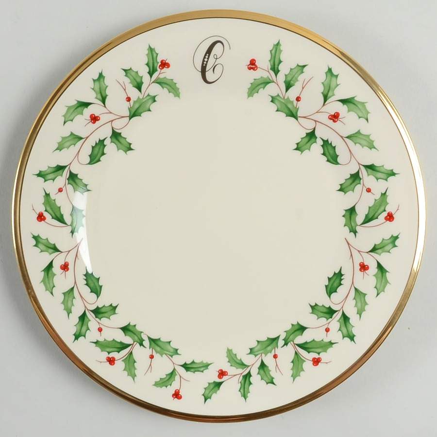Holiday (Dimension) Accent Salad Plate Mono "C" by Lenox-1
