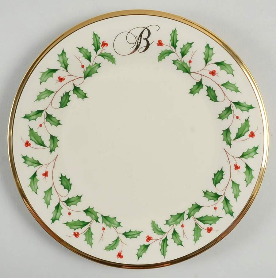 Holiday (Dimension) Accent Salad Plate Mono "B" by Lenox-1