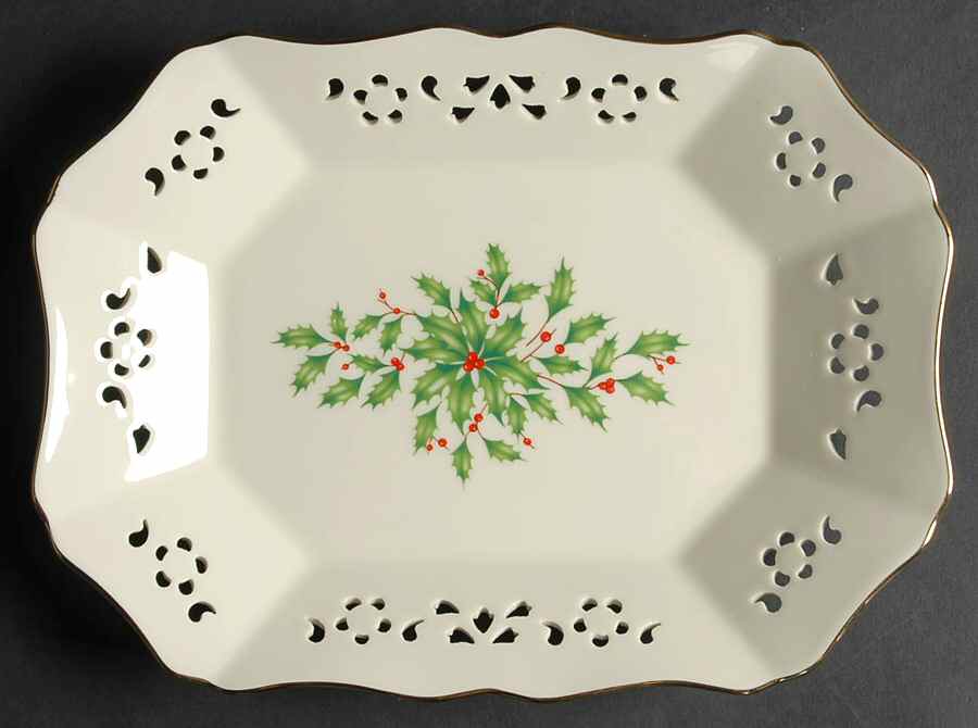 Holiday (Dimension) Pierced Relish/Olive Tray by Lenox-1