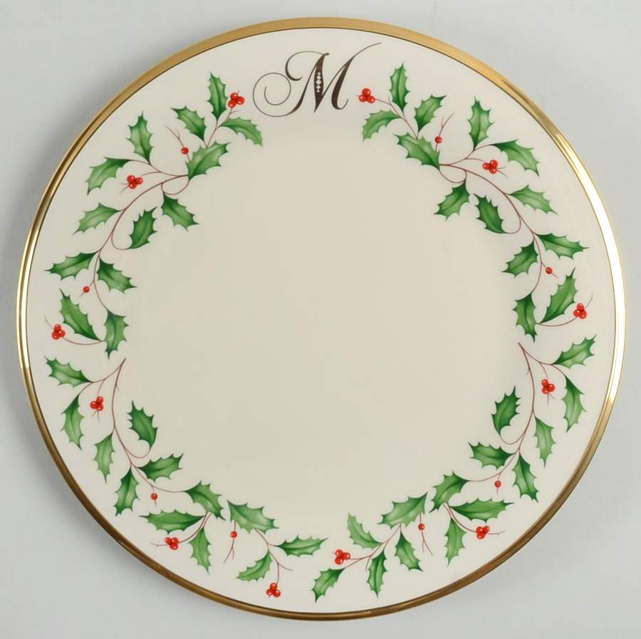 Holiday (Dimension) Accent Dinner Plate Mono "M" by Lenox-1