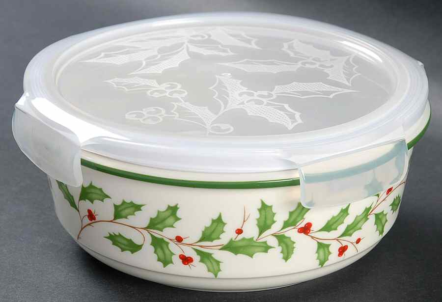 Holiday (Dimension) Medium Serve & Store Bowl with Lid by Lenox-1