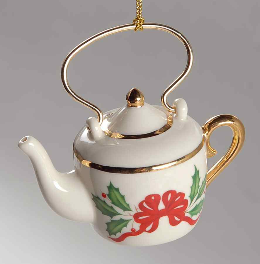 Holiday (Dimension) Teapot Ornament by Lenox-1