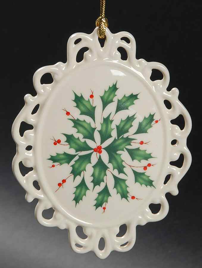 Holiday (Dimension) Oval Pierced Edge Ornament by Lenox-1