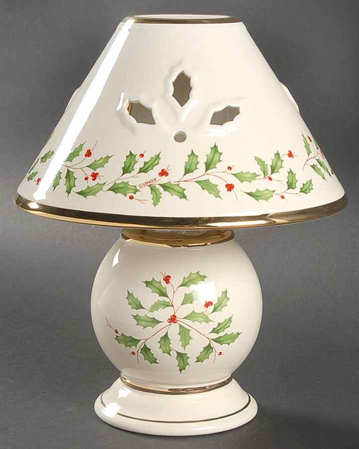 Holiday (Dimension) Tea Light Lamp with Shade by Lenox-1