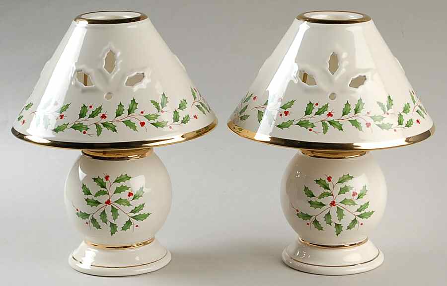 Holiday (Dimension) Tea Light Lamps & Shade - Set of 2 by Lenox-1