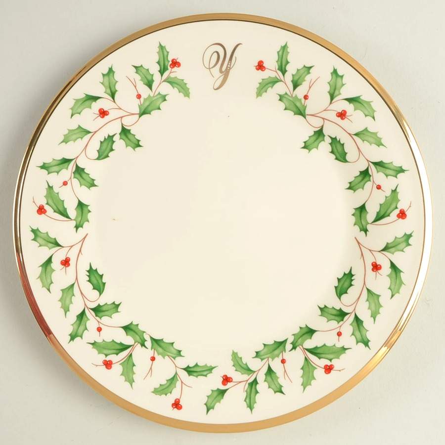 Holiday (Dimension) Accent Salad Plate Mono "Y" by Lenox-1