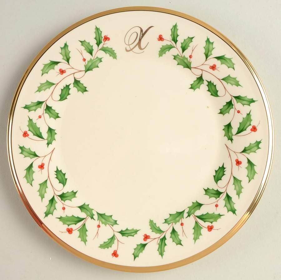 Holiday (Dimension) Accent Salad Plate Mono "X" by Lenox-1