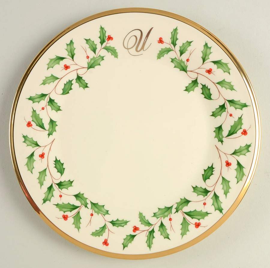 Holiday (Dimension) Accent Salad Plate Mono "U" by Lenox-1