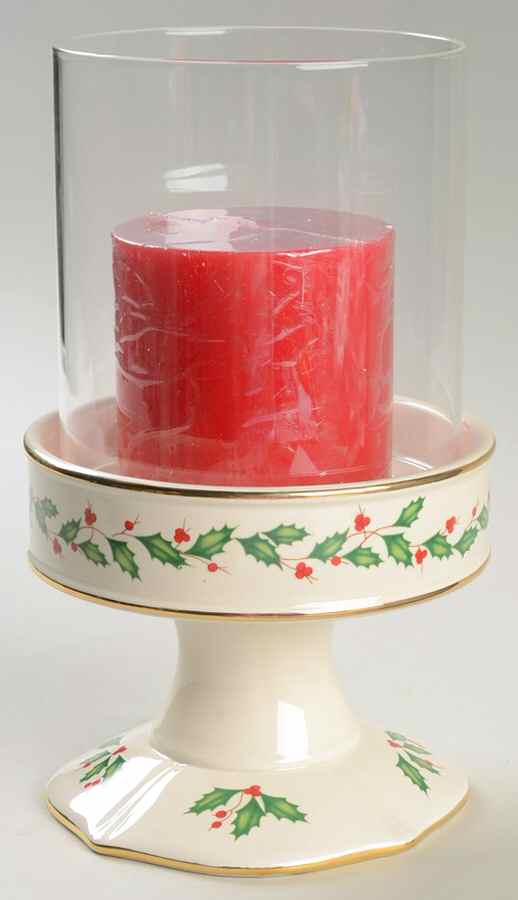 Holiday (Dimension) Pillar Candleholder & Glass Shade by Lenox-1