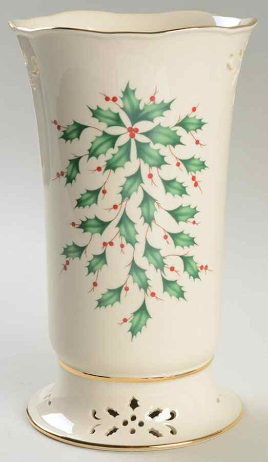 Holiday (Dimension) 8" Pierced Vase/Pillar Candleholder by Lenox-1