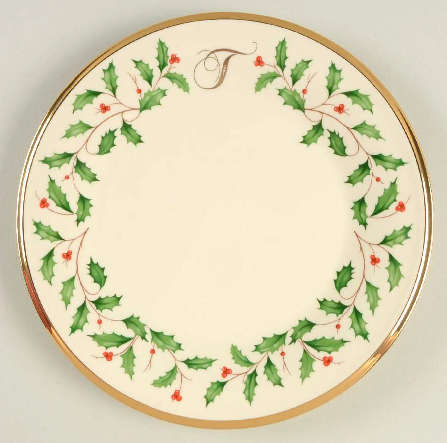 Holiday (Dimension) Accent Salad Plate Mono "T" by Lenox-1