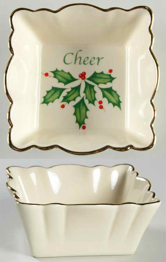 Holiday (Dimension) Miniature Square Fluted Bowl by Lenox-1