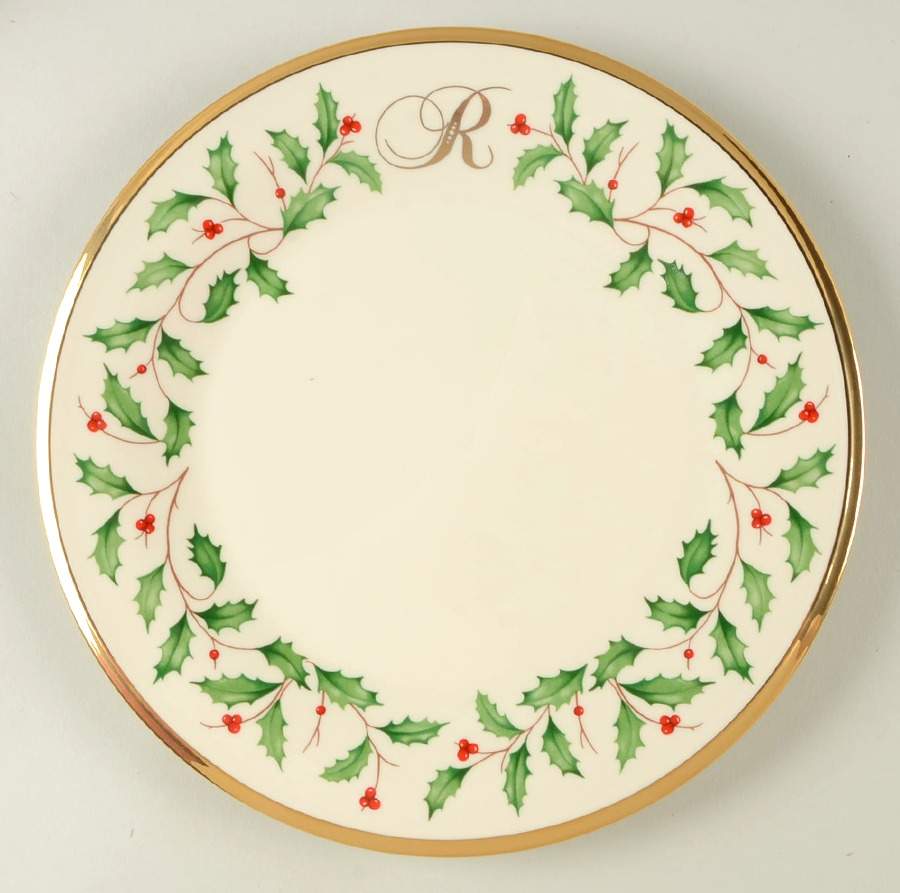 Holiday (Dimension) Accent Salad Plate Mono "R" by Lenox-1