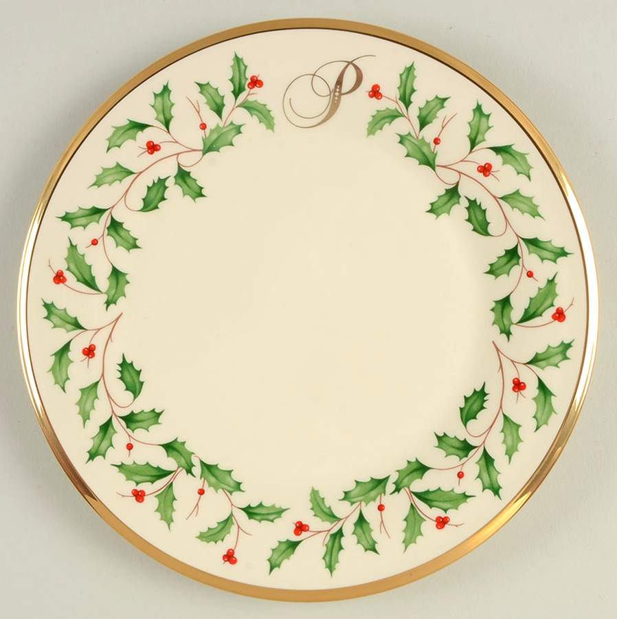 Holiday (Dimension) Accent Salad Plate Mono "P" by Lenox-1