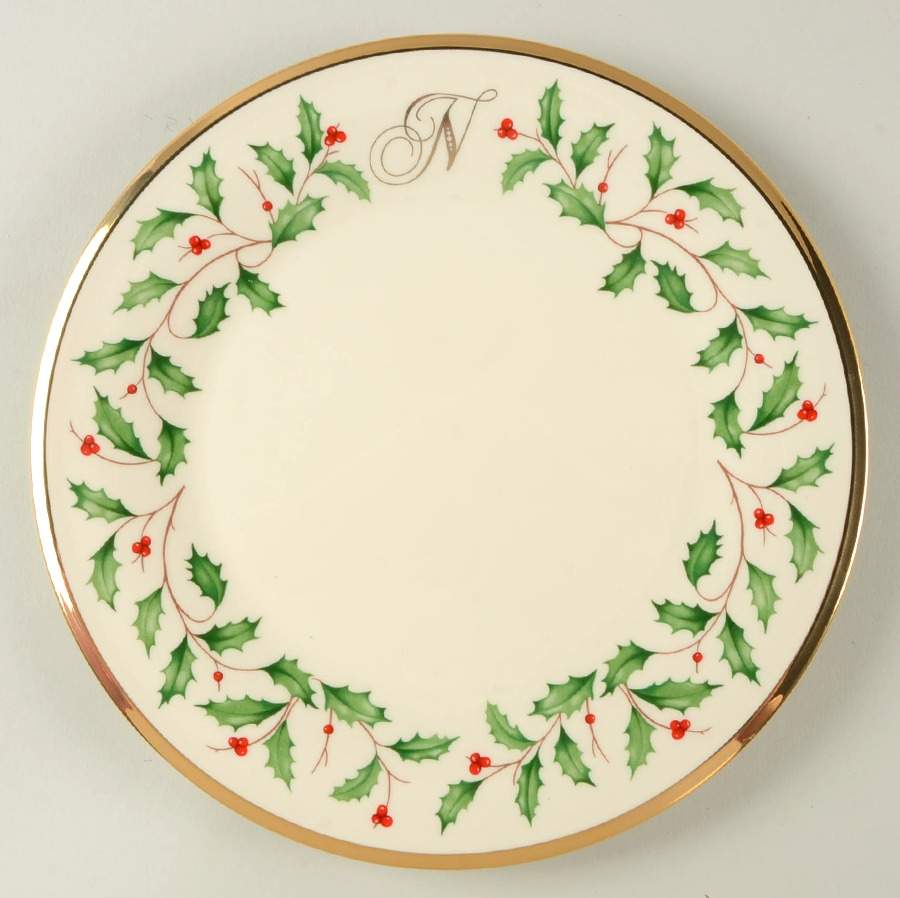 Holiday (Dimension) Accent Salad Plate Mono "N" by Lenox-1