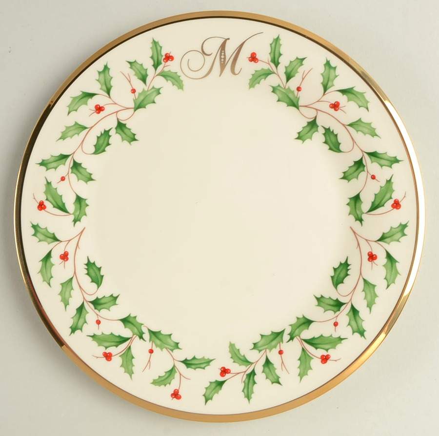Holiday (Dimension) Accent Salad Plate Mono "M" by Lenox-1