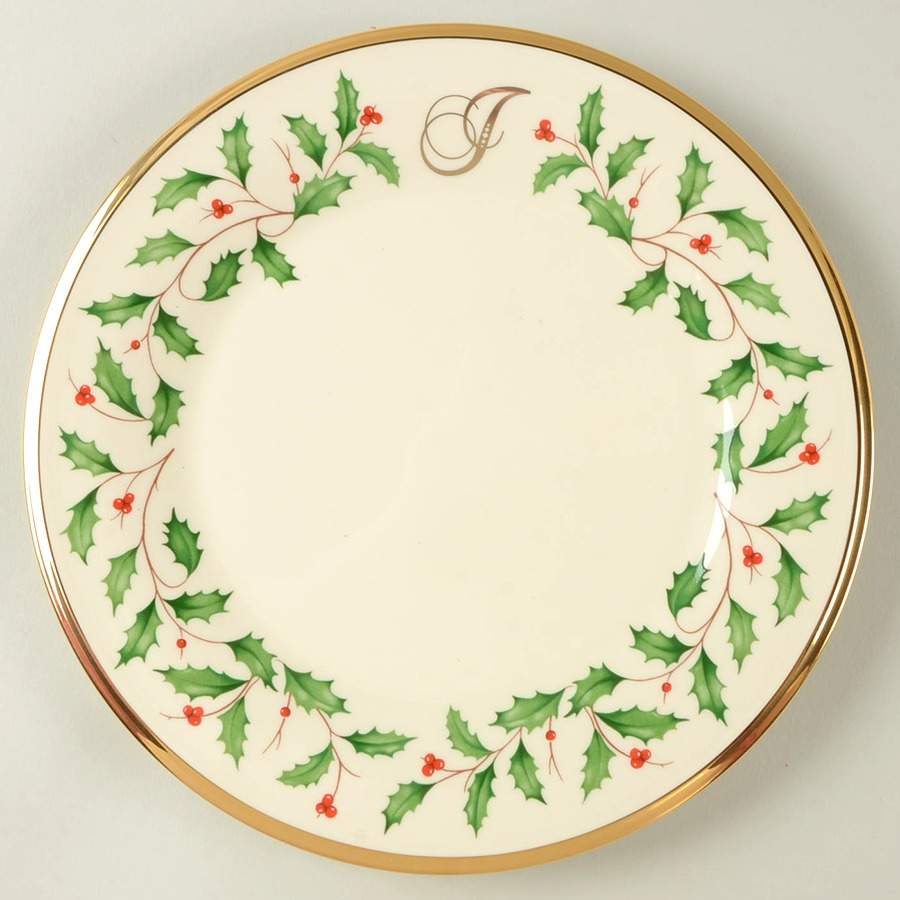 Holiday (Dimension) Accent Salad Plate Mono "J" by Lenox-1