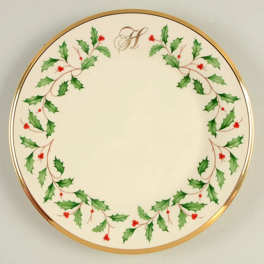 Holiday (Dimension) Accent Salad Plate Mono "H" by Lenox-1