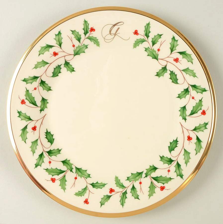 Holiday (Dimension) Accent Salad Plate Mono "G" by Lenox-1