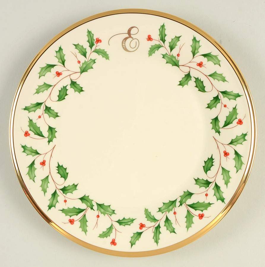 Holiday (Dimension) Accent Salad Plate Mono "E" by Lenox-1