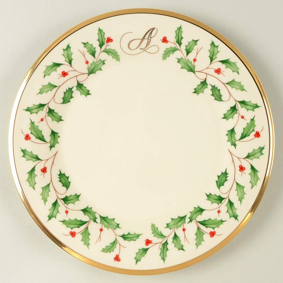 Holiday (Dimension) Accent Salad Plate Mono "A" by Lenox-1