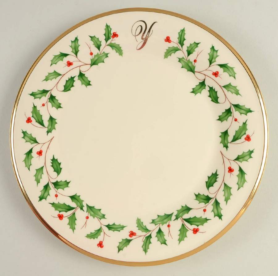 Holiday (Dimension) Accent Dinner Plate Mono "Y" by Lenox-1