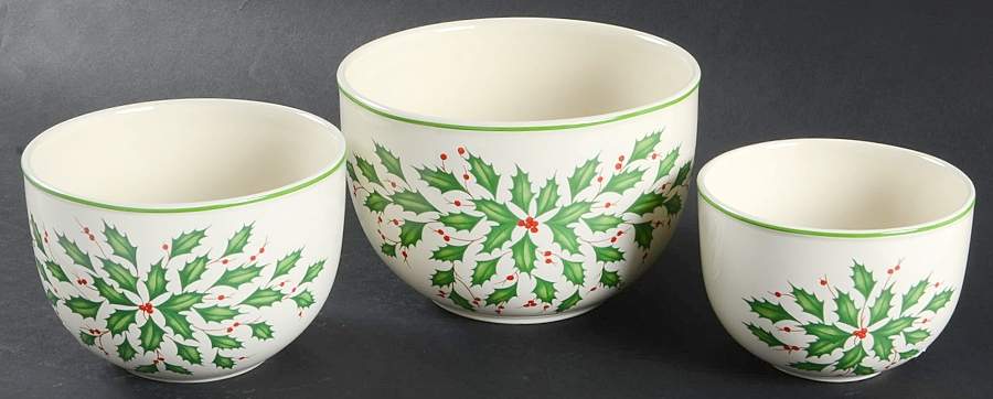 Holiday (Dimension) (3 Piece) Nesting Bowl Set (NEB4M1,NEB5M1,NEB6M1) by Lenox-1