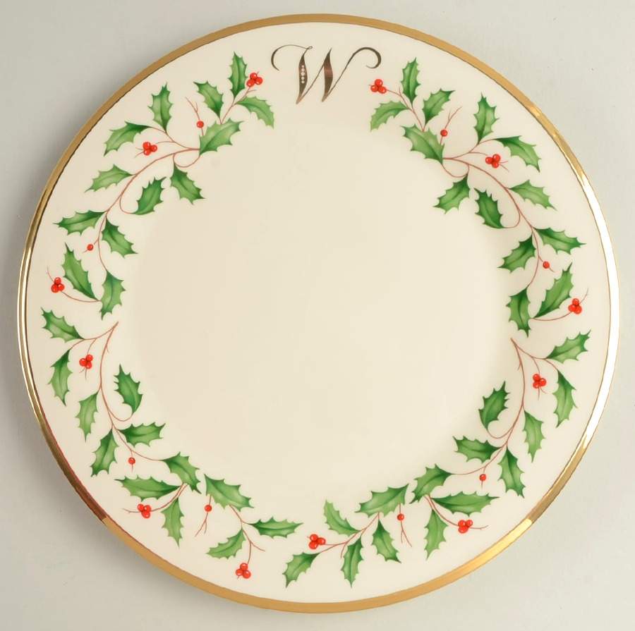 Holiday (Dimension) Accent Dinner Plate Mono "W" by Lenox-1