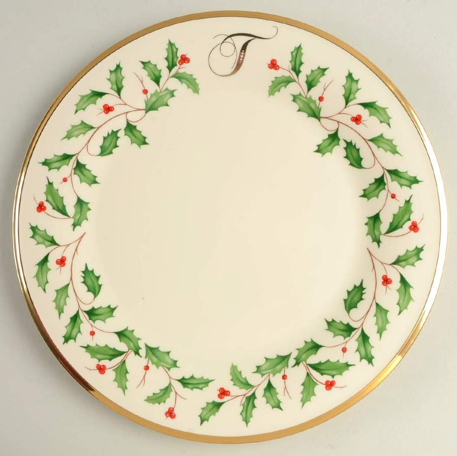 Holiday (Dimension) Accent Dinner Plate Mono "T" by Lenox-1