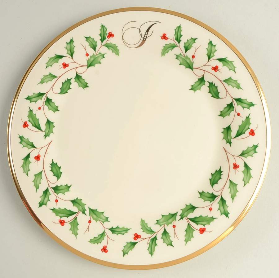 Holiday (Dimension) Accent Dinner Plate Mono "I" by Lenox-1