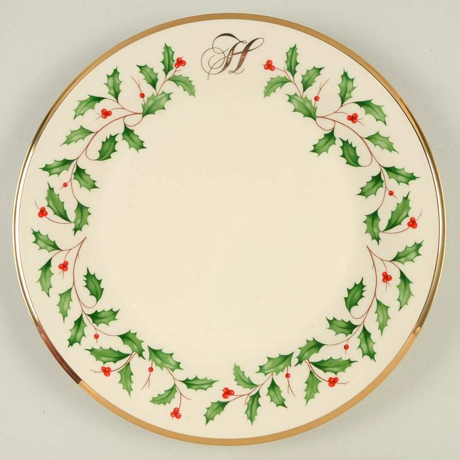 Holiday (Dimension) Accent Dinner Plate Mono "H" by Lenox-1