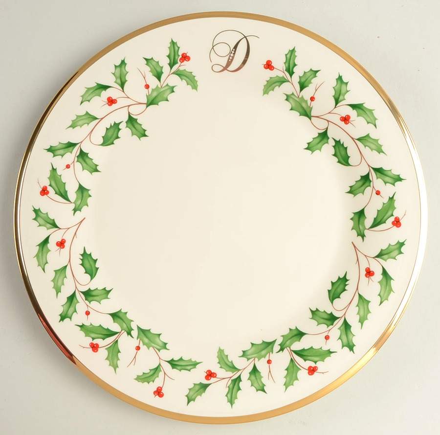 Holiday (Dimension) Accent Dinner Plate Mono "D" by Lenox-1