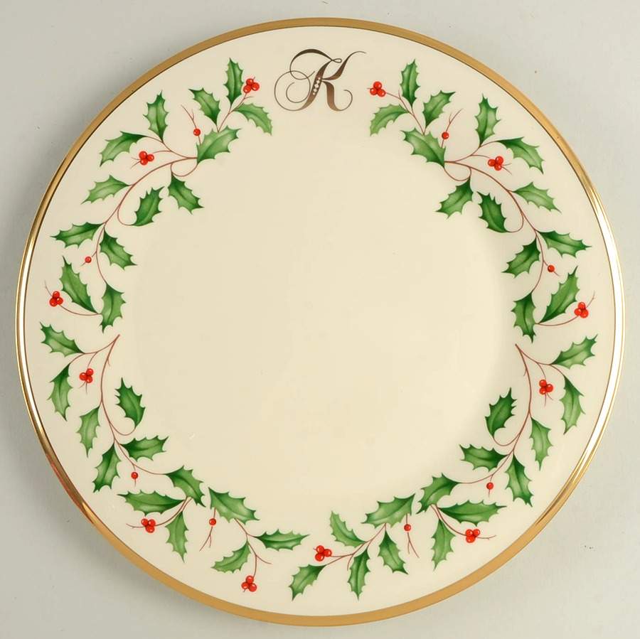 Holiday (Dimension) Accent Dinner Plate Mono "K" by Lenox-1