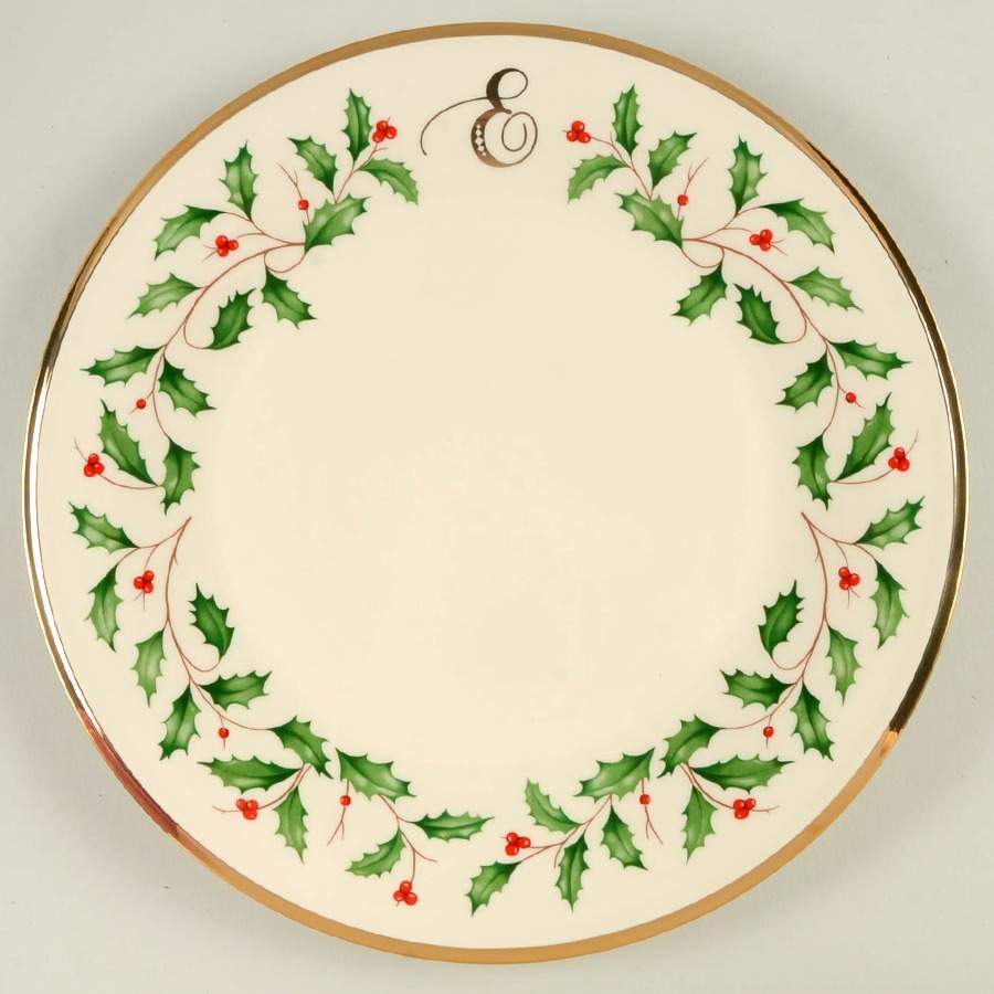 Holiday (Dimension) Accent Dinner Plate Mono "E" by Lenox-1