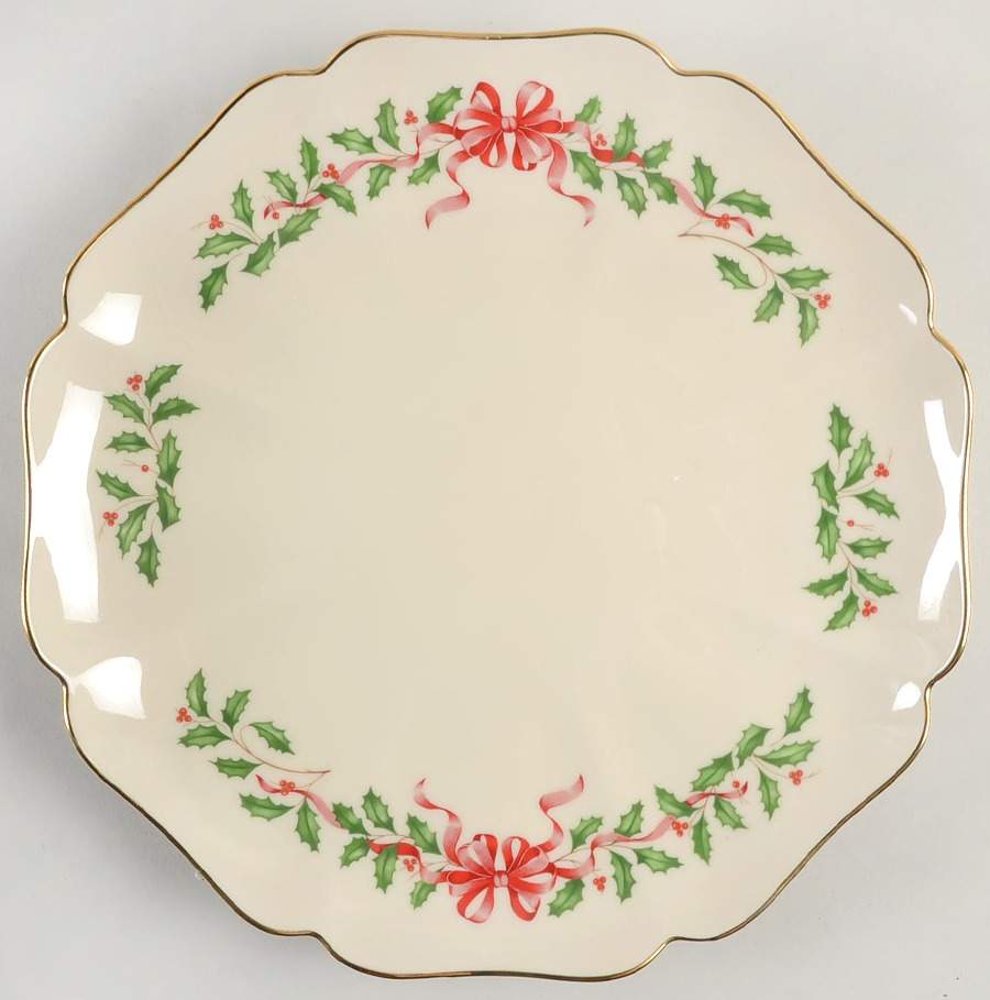 Holiday Gold (Red Ribbon Accent) Round Tray by Lenox-1