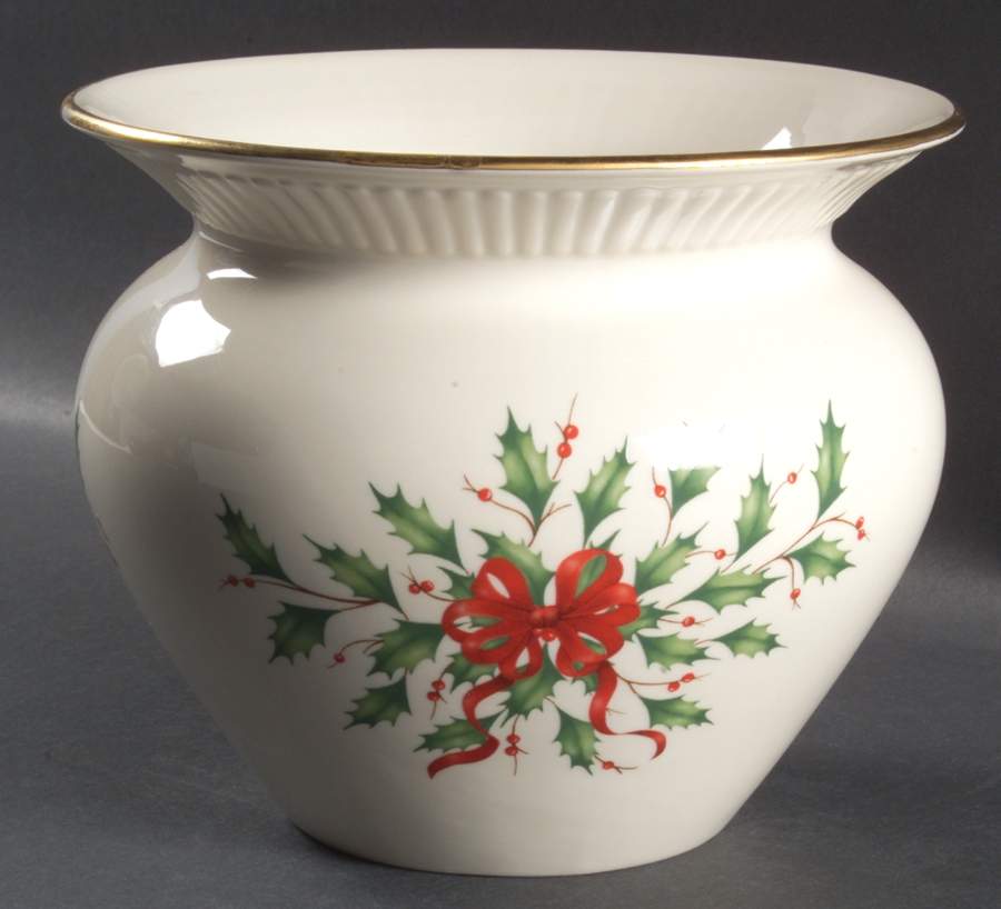 Holiday Gold (Red Ribbon Accent) Cachepot/Planter by Lenox-1