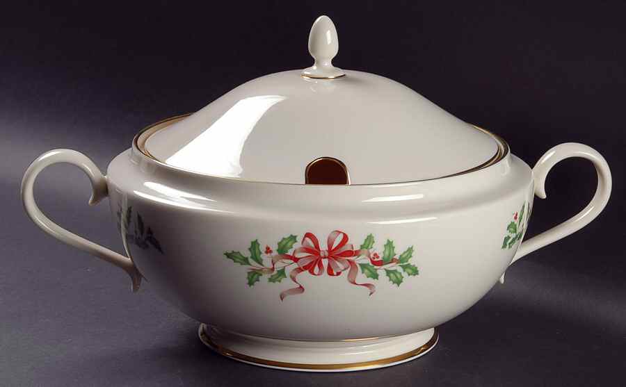 Holiday Gold (Red Ribbon Accent) Tureen &  Lid by Lenox-1