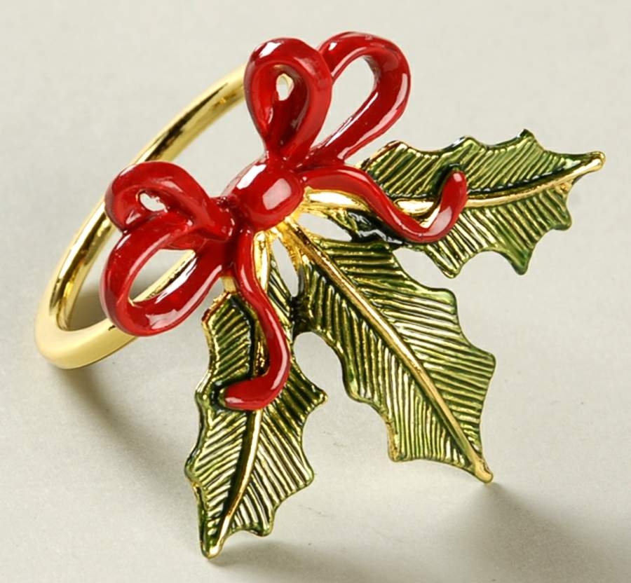 Holiday Gold (Red Ribbon Accent) Napkin Ring by Lenox-1