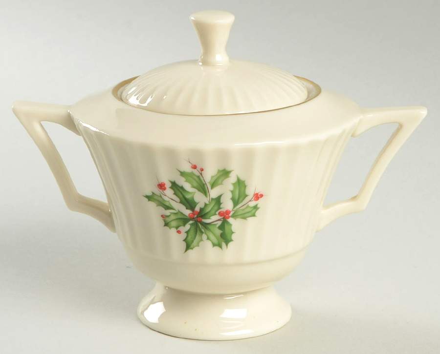 Holiday (Dimension) Sugar Bowl & Lid by Lenox-1