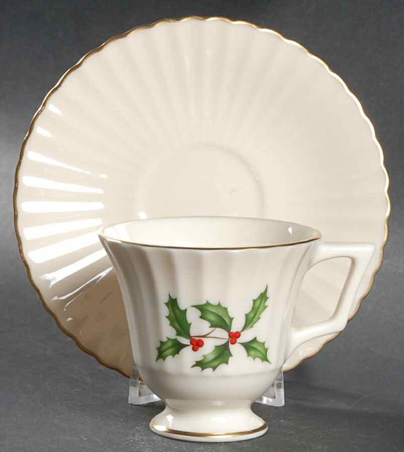 Holiday (Dimension) Footed Demitasse Cup & Saucer Set by Lenox-1
