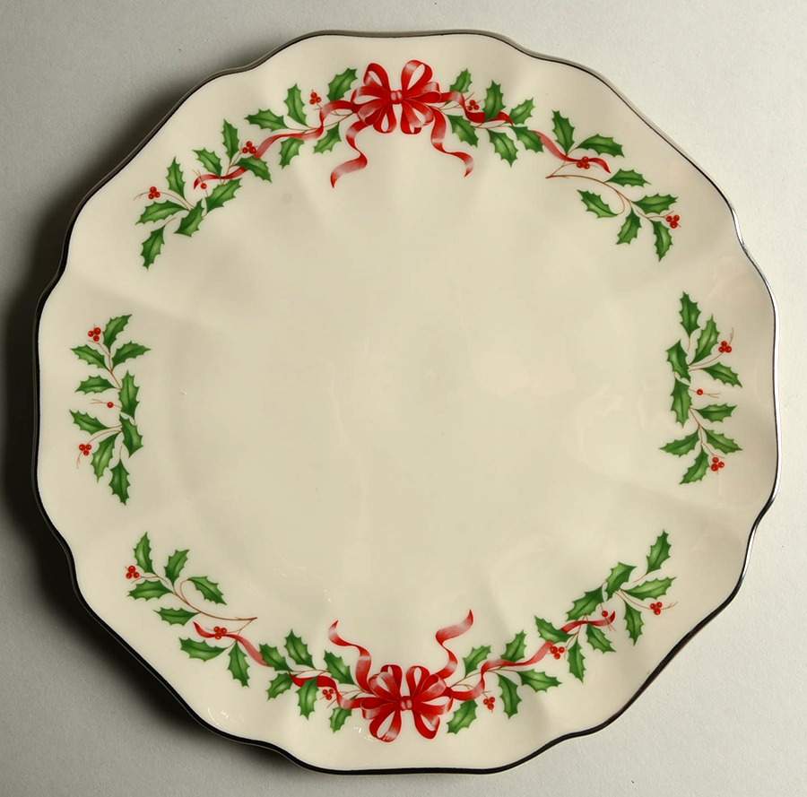 Holiday Platinum (Platinum Trim) Cake Plate by Lenox-1