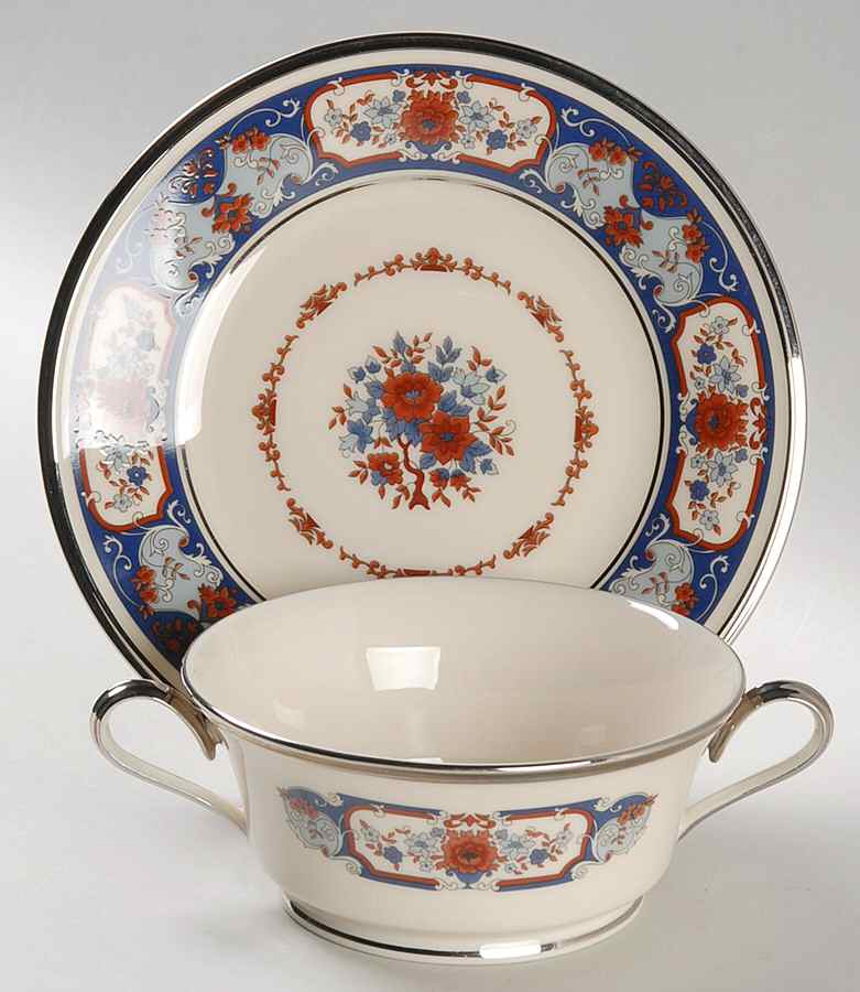 Interlude Footed Cream Soup & Dessert Plate/Saucer Set by Lenox-1