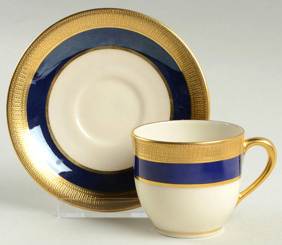 J19K Cobalt Blue Flat Demitasse Cup & Saucer Set by Lenox-1