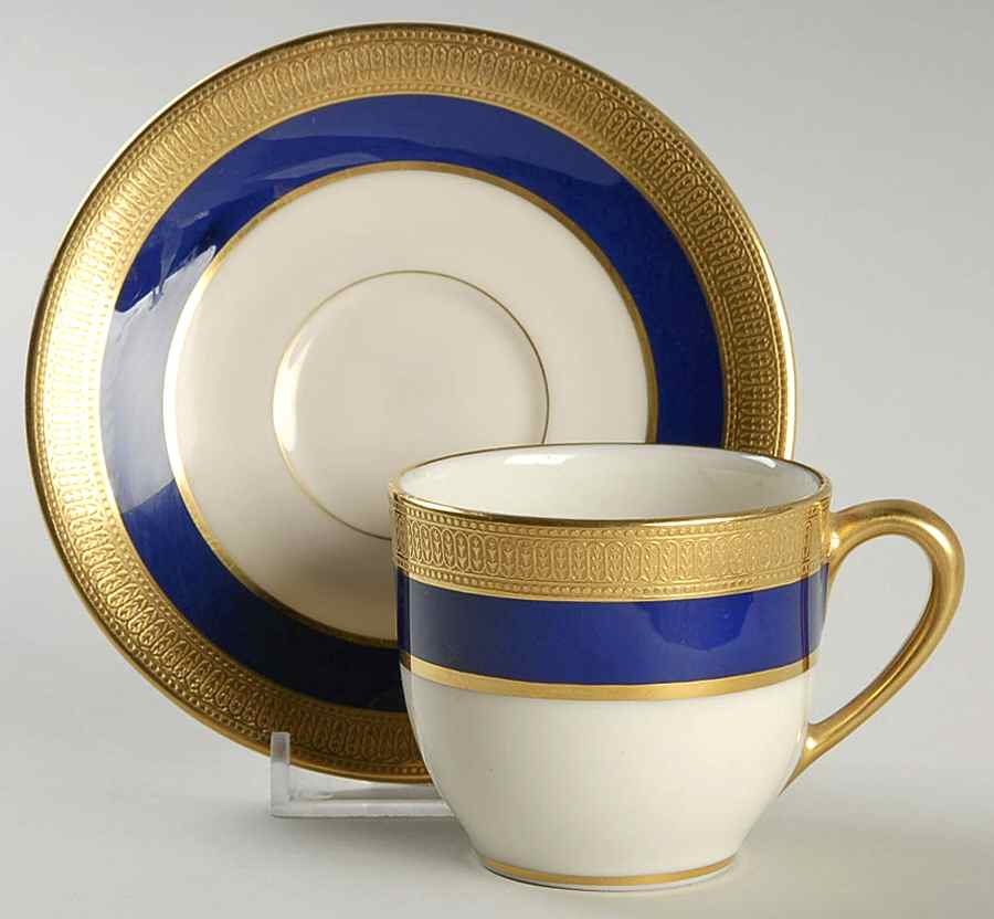 J19K Cobalt Blue Flat Demitasse Cup & Saucer Set by Lenox-1