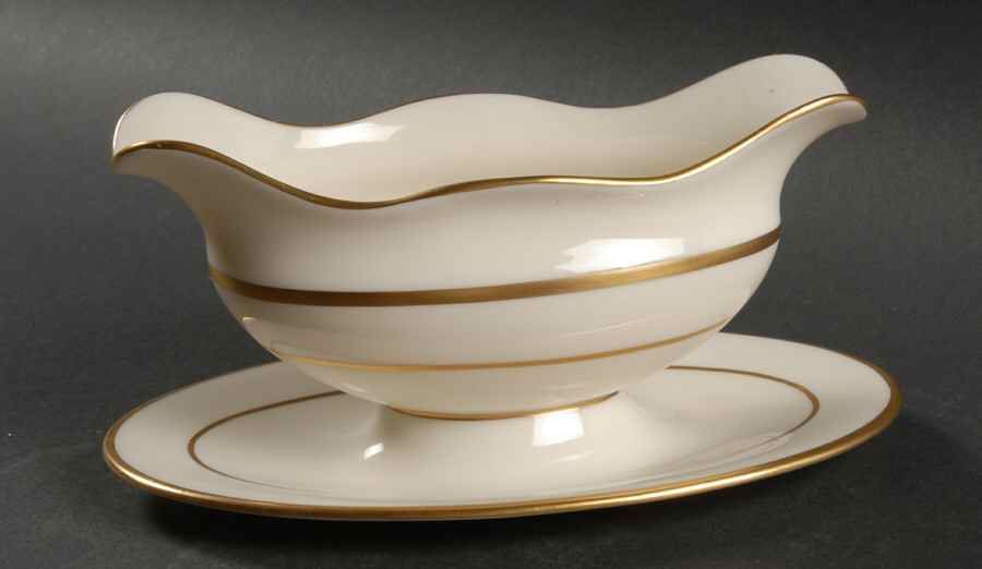 J34 Gravy Boat with Attached Underplate by Lenox-1