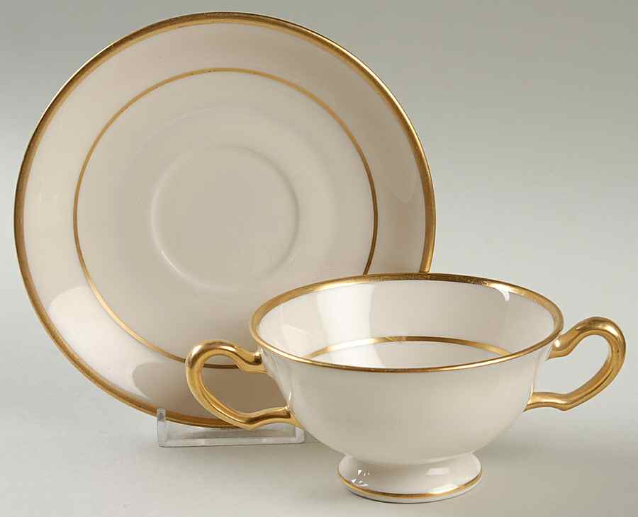 J34 Footed Bouillon Cup & Saucer by Lenox-1