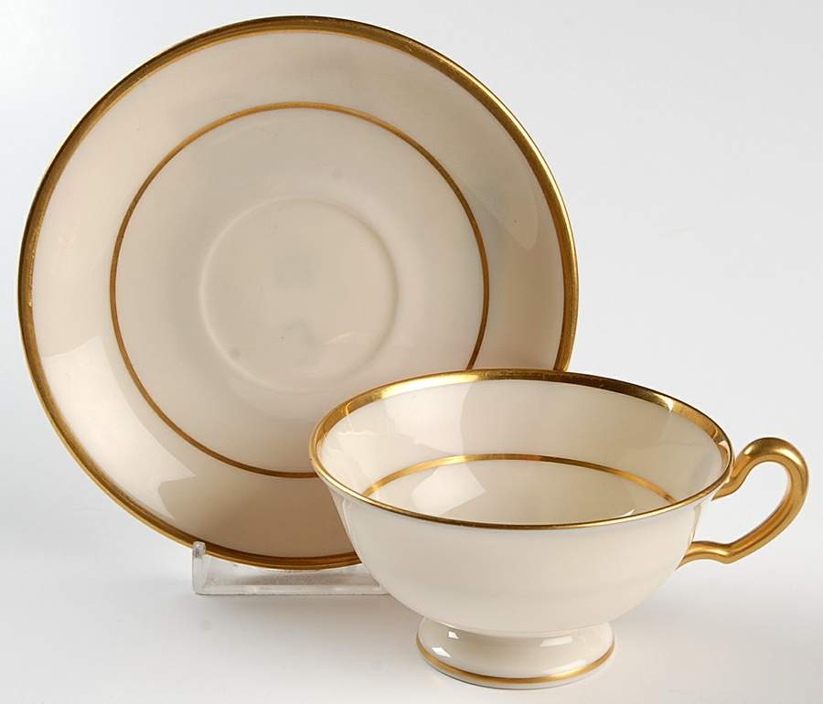 J34 Footed Cup & Saucer Set by Lenox-1