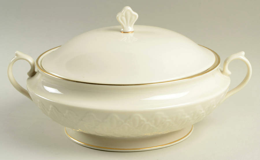 Jacquard Gold Round Covered Vegetable by Lenox-1